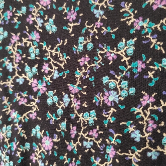 80's Vintage Goth Prairie Calico Maxi Dress - Picture 9 of 16